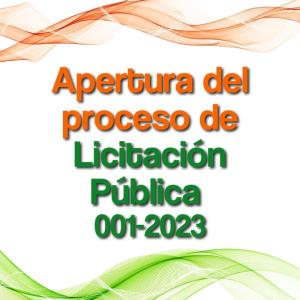 Apertura del proceso de licitación pública 001-2023